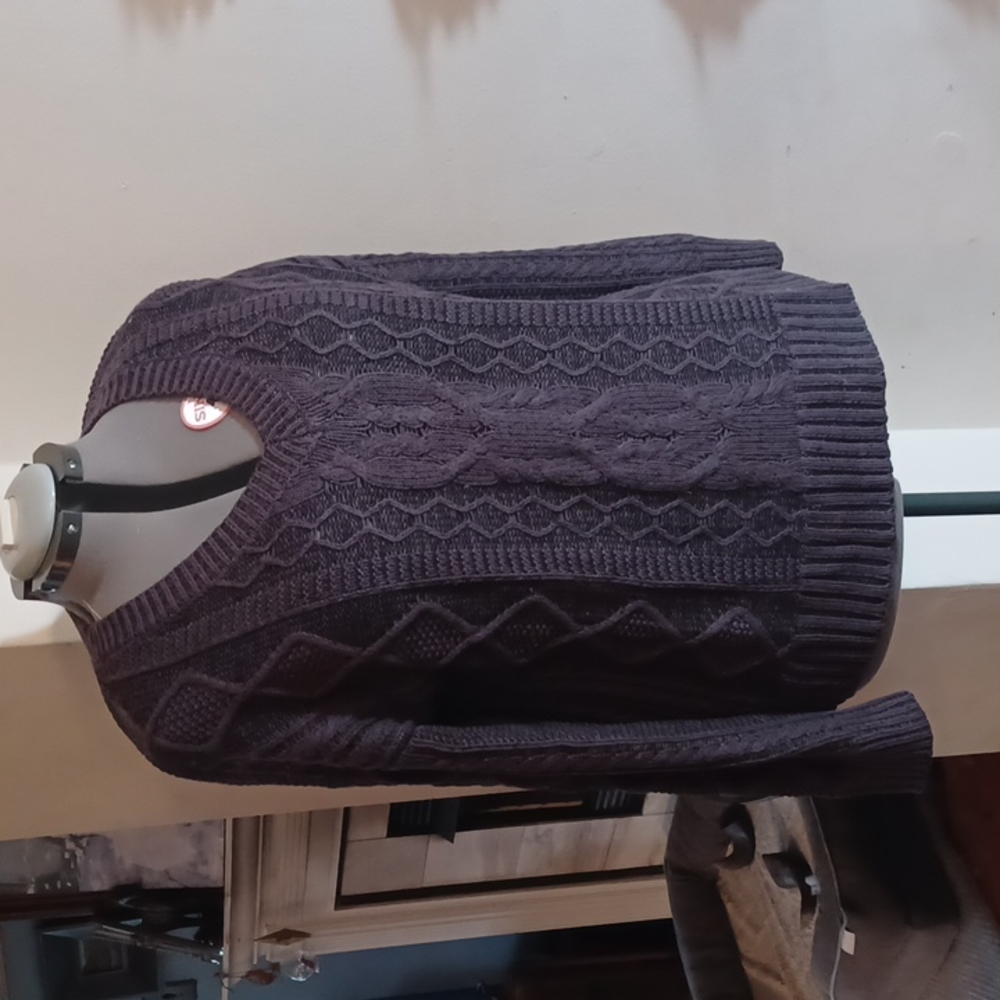 Dark Gray Cable Knit Sweater